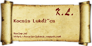 Kocsis Lukács névjegykártya
